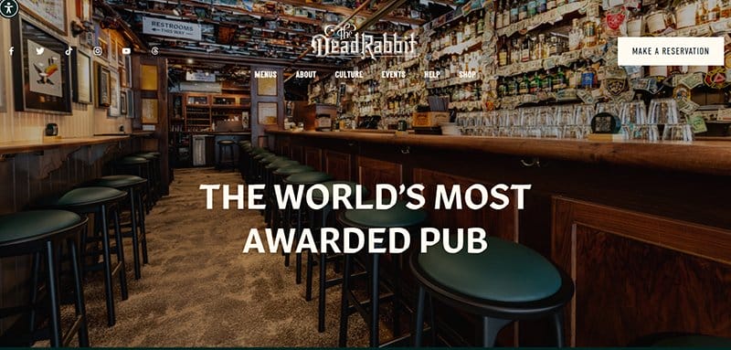 3. The Dead Rabbit - Best Bar Website Example