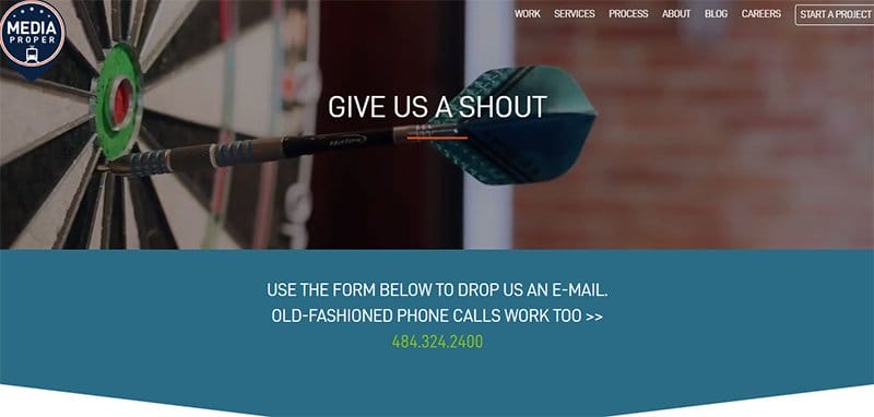 31. Media Proper - Contact Us Page Example