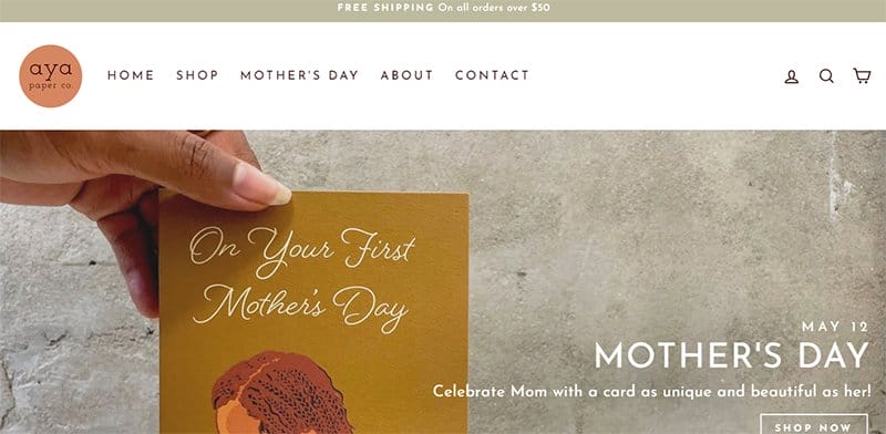 33. Aya Paper Co - Above-the-Fold Content Examples to Inspire