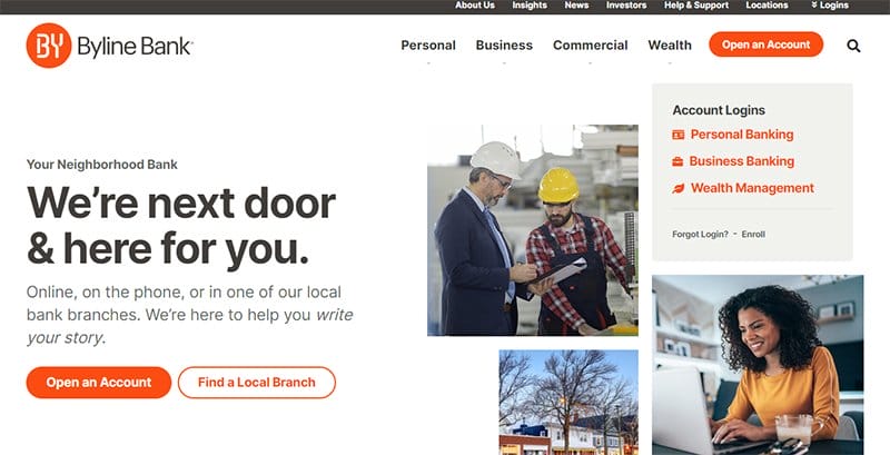 4. Byline Bank - Best Bank Website Designs To Inspire You Example