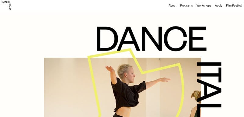 4. Dance Italia - Best Dance Studio Web Design Idea