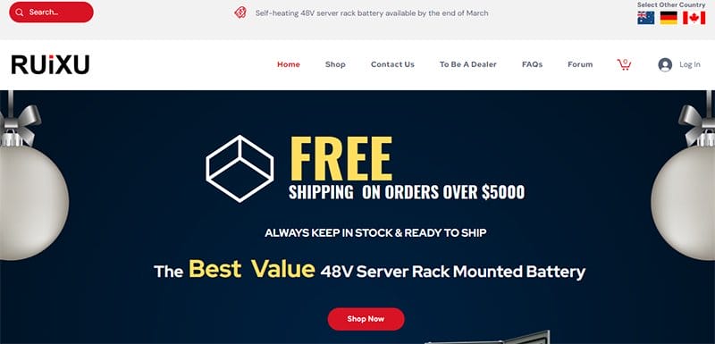 4. RUiXU Battery - Great Electronics Website Examples