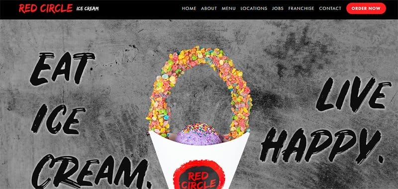 4. Red Circle Ice Cream - Best Looking Ice Cream Websites to Check Out