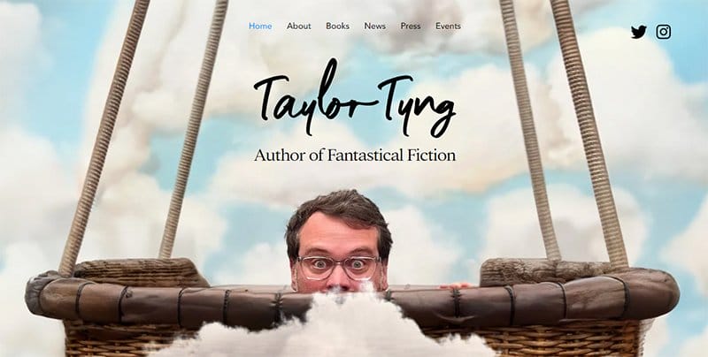 4. Taylor Tyng - Beautiful Book Website Design Example