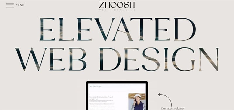 4. ZHOOSH - Futuristic Website Design Example