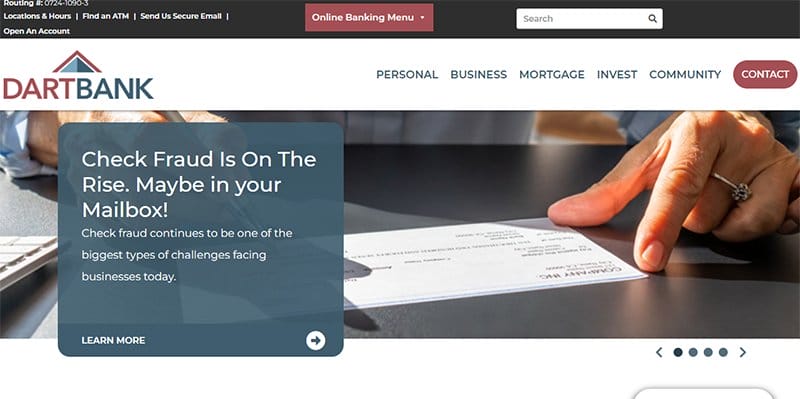 5. Dart Bank - Best Bank Website Designs To Inspire You Example