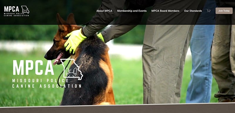 5. Missouri Police Canine Association (MPCA) - Best Police Website Design Example