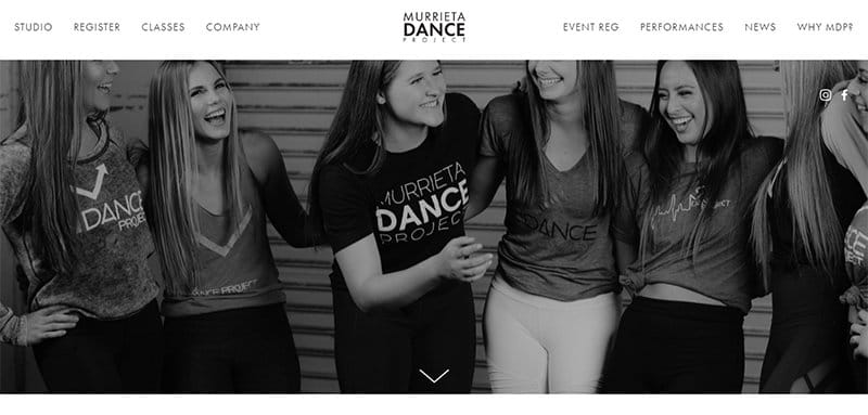 5. Murrieta Dance Project - Best Dance Studio Web Design Idea