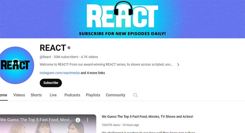 5. Reaction Videos - Simplilearn - REACT - YouTube Channel Idea Example