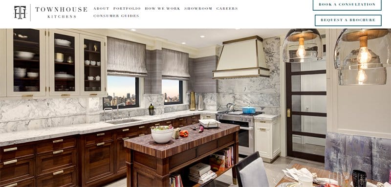5. Townhouse Kitchens - Interior Design Portfolio Website Example