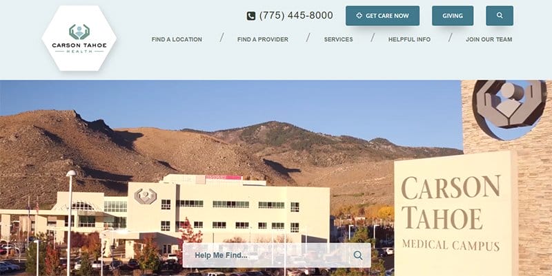 6. Carson Tahoe - Best Hospital Website Designs That Will Inspire Yours