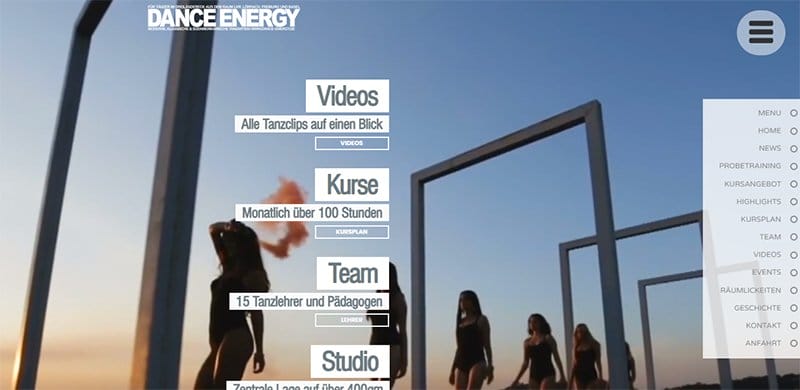 6. Dance Energy Studio - Best Dance Studio Web Design Idea