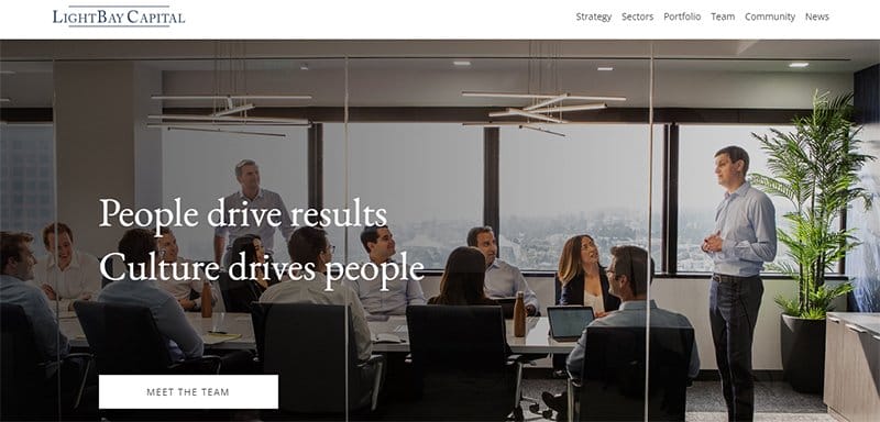 6. LightBay Capital - Outstanding Examples of Private Equity Website Example