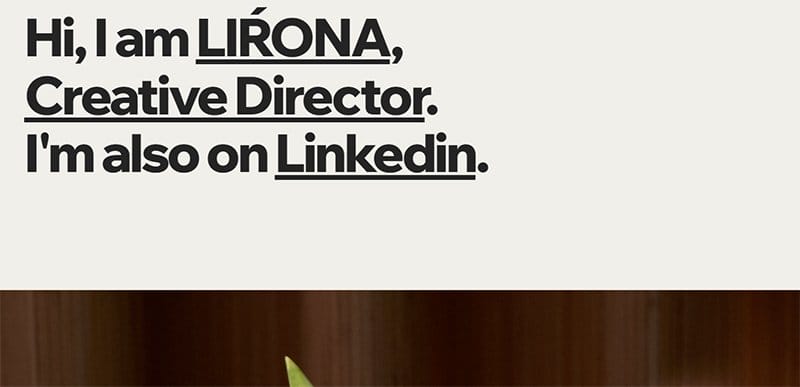 6. Lirona - Inspiring Art Director Portfolio Example