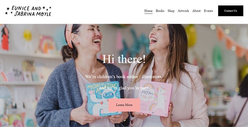 6. Moyle Sisters - Beautiful Book Website Design Example