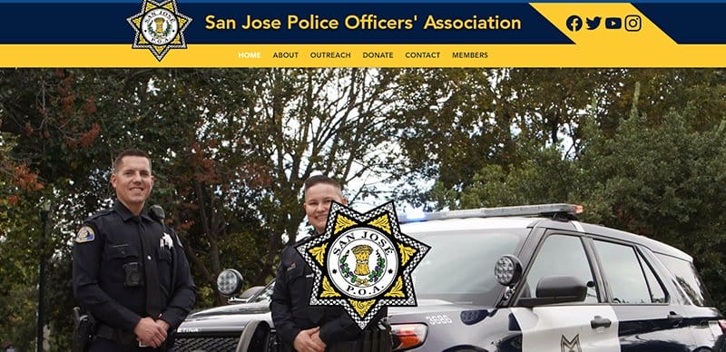 6. San Jose Police Officers' Association - Best Police Website Design Example