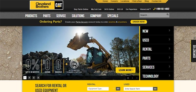 7. Cleveland Brothers - Best Franchise Website Designs