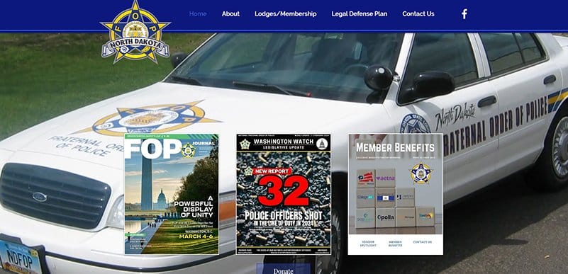 7. North Dakota Fraternal Order of Police - Best Police Website Design Example