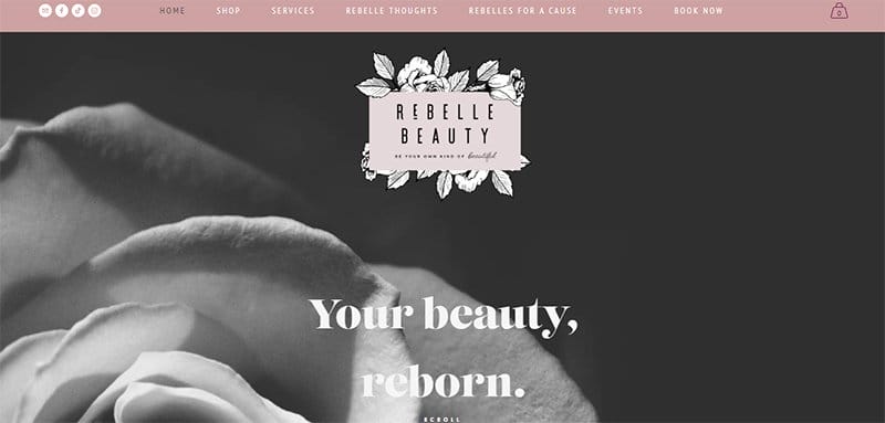 7. Rebelle Beauty - Futuristic Website Design Example