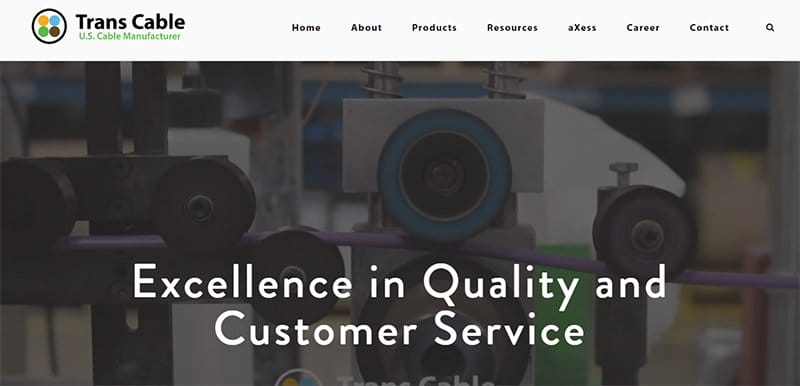 7. Trans Cable - Great Electronics Website Examples
