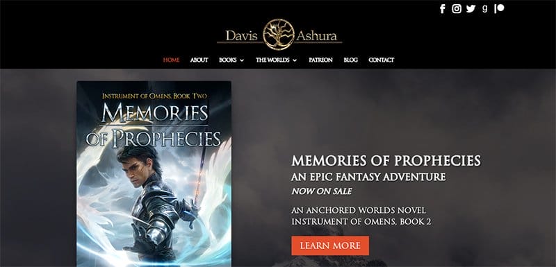 8. Davis Ashura - Beautiful Book Website Design Example