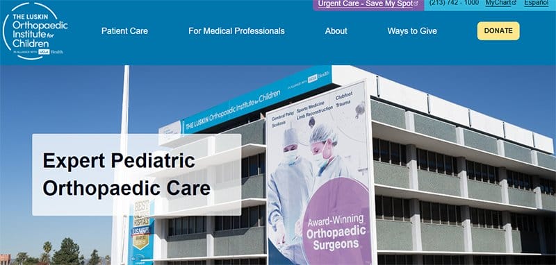 8. Luskin Orthopedic Institute for Children - Best Hospital Website Designs That Will Inspire Yours