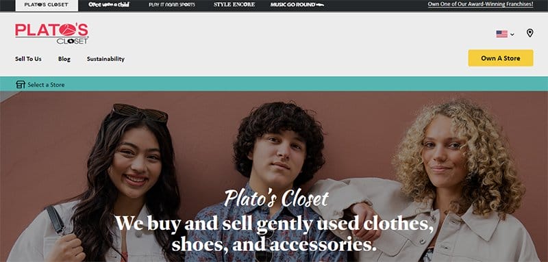 8. Plato’s Closet - Best Franchise Website Designs