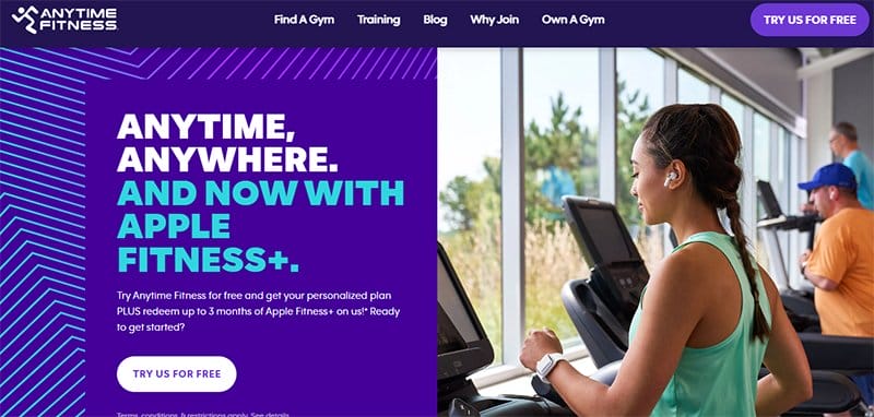 9. Anytime Fitness - Best Franchise Website Designs