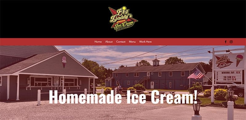 9. Big Daddy's Ice Cream - Best Looking Ice Cream Websites to Check Out