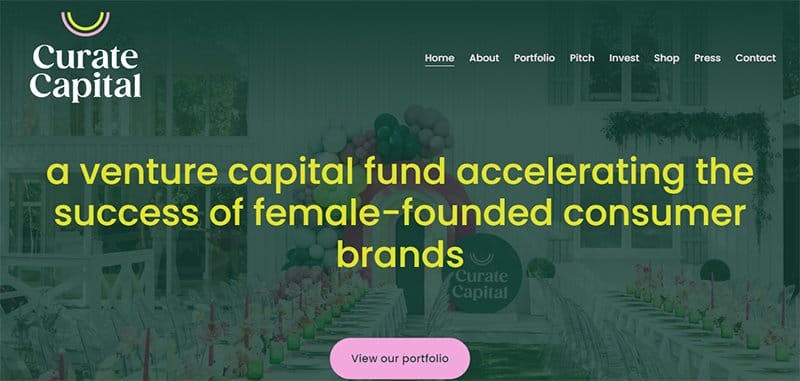 9. Curate Capital - Best Examples of Venture Capital Website Design