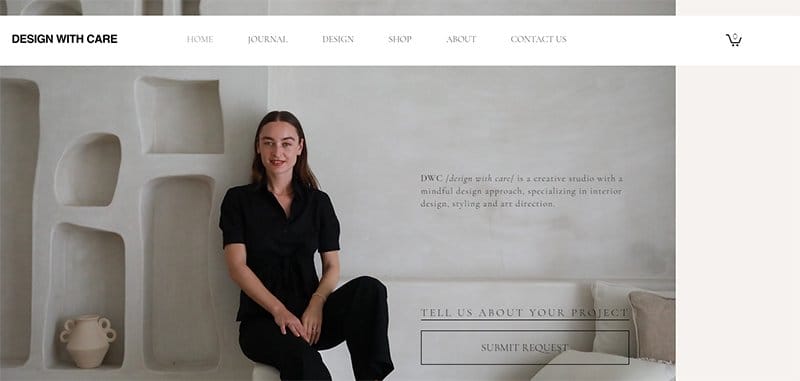 9. Design with Care - Interior Design Portfolio Website Example